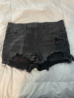 American Eagle Black Distressed Women's Denim Shorts